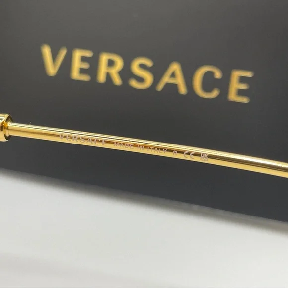 Versace Sunglasses VE2245 10028G 60mm Gold / Grey Gradient Lens Authentic & NWT - Picture 6 of 12